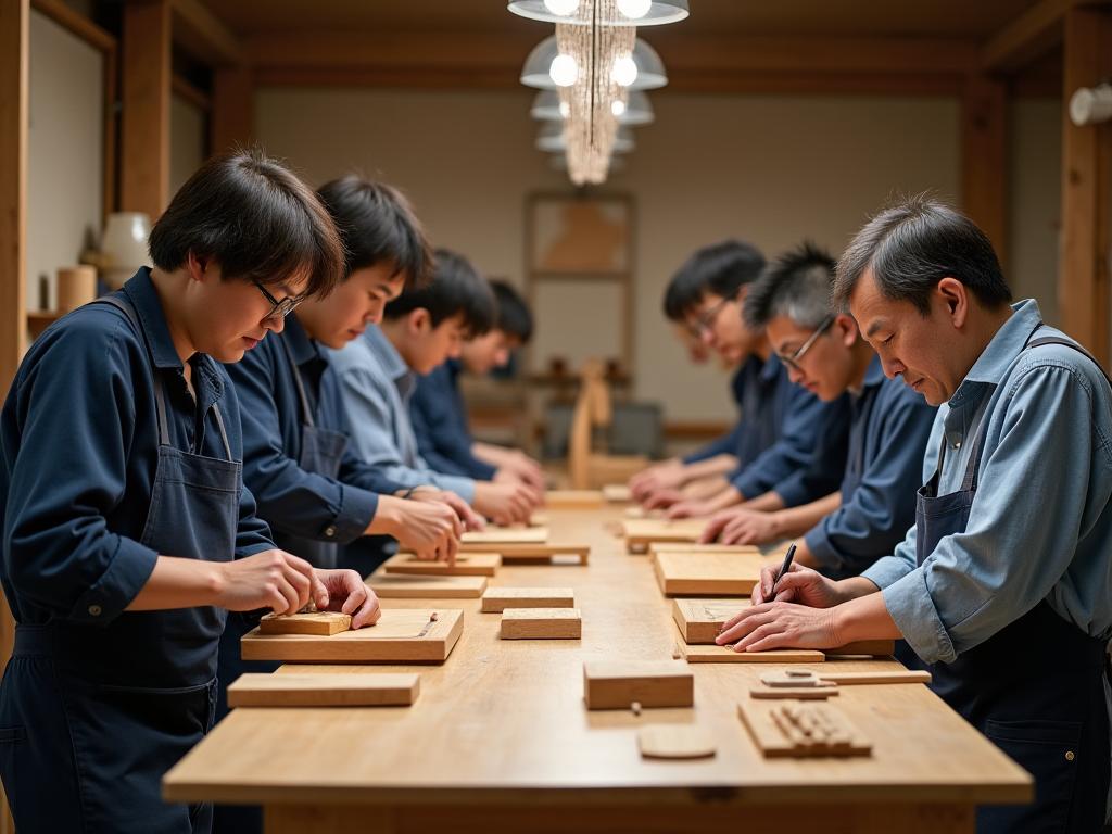 ナガレ木工の工房と職人